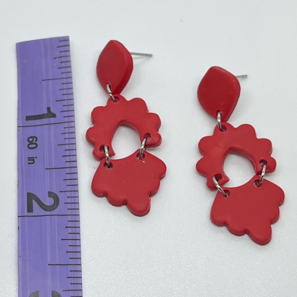 Red Handmade Earrings - Picture 3 of 5